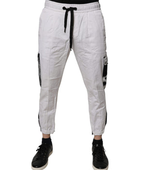 Dolce &amp; Gabbana White Cotton Cargo Jogger Sweatpants Pants