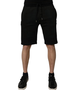 Dolce &amp; Gabbana Black Cotton Sweatshorts Men Bermuda Shorts
