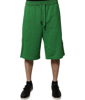 Dolce &amp; Gabbana Green Cotton Men Sweatshorts Bermuda Shorts
