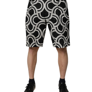 Dolce &amp; Gabbana Black White Linen Bermuda Shorts