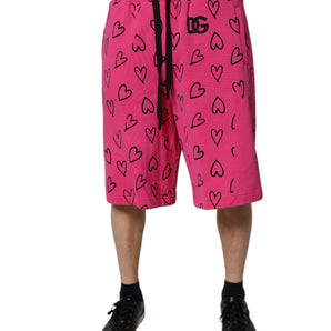 Bermudas Dolce &amp; Gabbana de algodón rosa con estampado de corazones