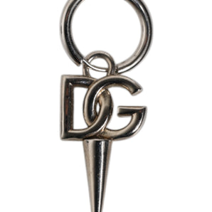 Dolce & Gabbana Silver Brass DG Logo Metal Ring Holder Keychain Keyring