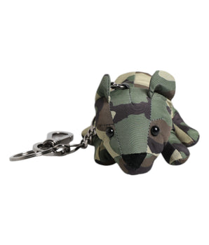 Dolce &amp; Gabbana Multicolor Camouflage Animal Silhouette Keychain Keyring