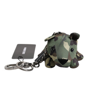 Dolce &amp; Gabbana Multicolor Camouflage Animal Silhouette Keychain Keyring