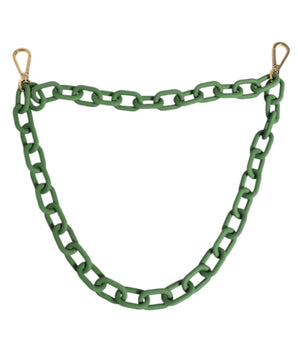 Dolce &amp; Gabbana Green Plexy Acrylic Chunky Gold Hardware Wallet Chain