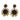 Dolce & Gabbana Gold Tone Brass Sunflower Crystal Clip Dangling Earrings