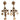 Dolce & Gabbana Gold Black Crystal Cross Sacred Heart Dangling Earrings