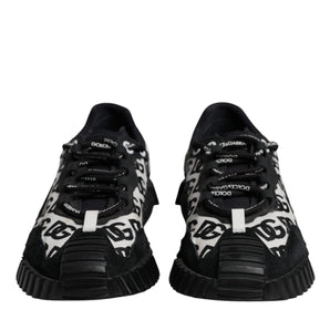 Dolce & Gabbana Black Logo Lace Up Low Top NS1 Sneakers Shoes