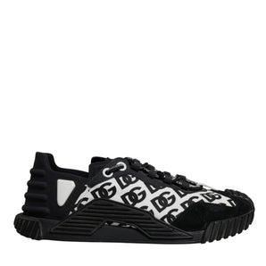 Dolce & Gabbana Black Logo Lace Up Low Top NS1 Sneakers Shoes