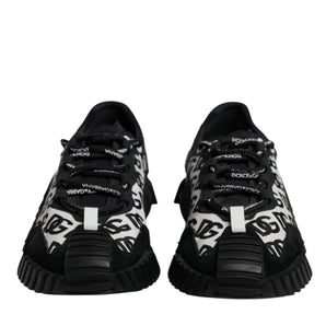 Dolce & Gabbana Black Logo Lace Up Low Top NS1 Sneakers Shoes