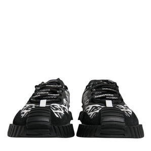 Dolce & Gabbana Black Logo Lace Up Low Top NS1 Sneakers Shoes