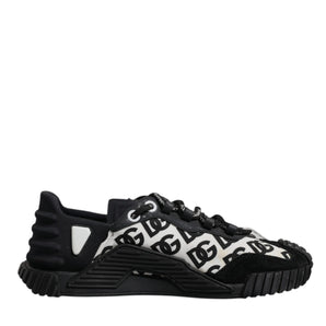 Dolce & Gabbana Black Logo Lace Up Low Top NS1 Sneakers Shoes