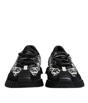Dolce &amp; Gabbana Black Logo Lace Up Low Top NS1 Sneakers Shoes