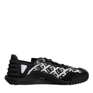 Dolce & Gabbana Black Logo Lace Up Low Top NS1 Sneakers Shoes