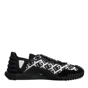 Dolce & Gabbana Black Logo Lace Up Low Top NS1 Sneakers Shoes