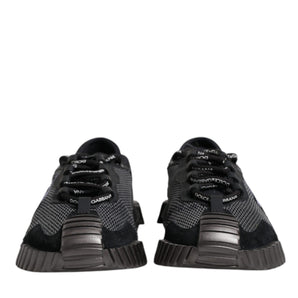 Dolce & Gabbana Black Silver Logo Low Top Men Sneakers Shoes