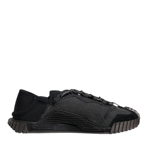 Dolce & Gabbana Black Silver Logo Low Top Men Sneakers Shoes