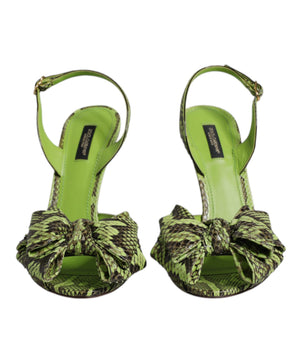 Sandalias de tacón de piel de pitón verde de Dolce &amp; Gabbana