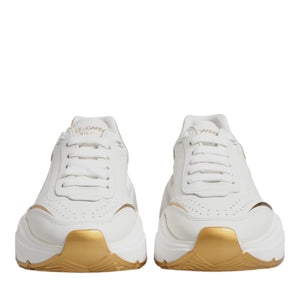 Dolce & Gabbana White Gold Daymaster Low Top Sneakers Shoes