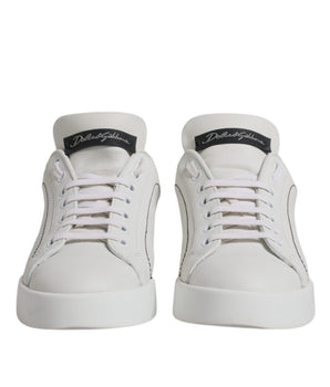 Zapatillas bajas de cuero negro y blanco de Dolce &amp; Gabbana