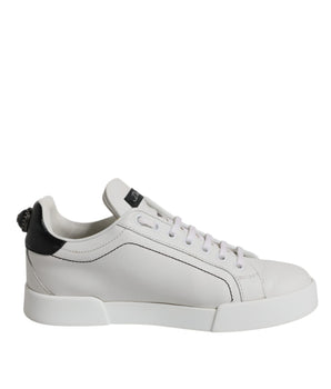 Zapatillas bajas de cuero negro y blanco de Dolce &amp; Gabbana