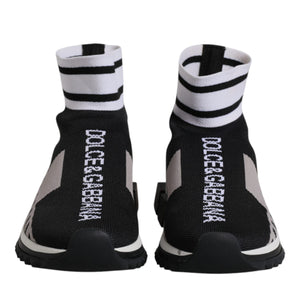 Dolce & Gabbana Black Gray Sorrento Socks Men Sneakers Shoes