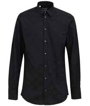 Dolce &amp; Gabbana Black Cotton Dress Shirt