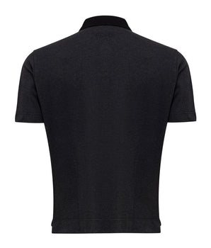 Fendi Black Cotton Polo Shirt