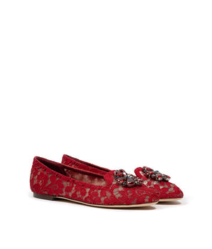 Dolce & Gabbana Red Viscose Ballet Flats