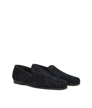 Etro Blue Leather Slip-On Loafers