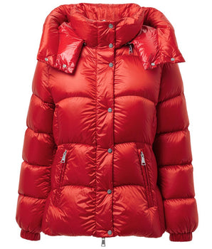 Add Red Polyamide Full-Length Jacket