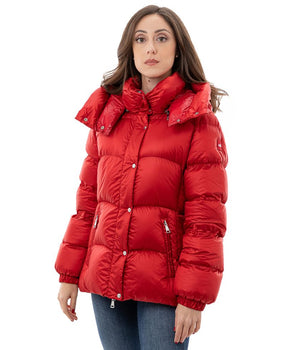 Add Red Polyamide Full-Length Jacket
