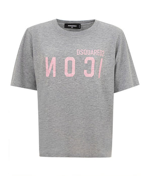 Top elegante de algodón gris Dsquared² para mujer