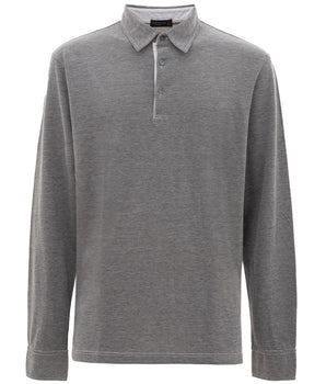 Corneliani Gray Cotton Polo Shirt