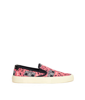 Saint Laurent Pink Cotton Platform Sneakers