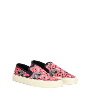 Saint Laurent Pink Cotton Platform Sneakers