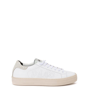 P448 Zapatillas de cuero blanco Calzado casual elegante
