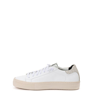 P448 Zapatillas de cuero blanco Calzado casual elegante