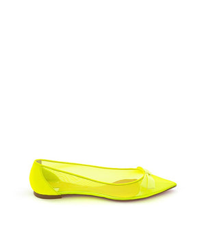 Christian Louboutin Yellow Mesh Ballet Flats