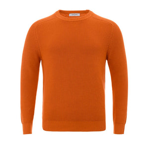 Jersey naranja elegante de algodón italiano Gran Sasso
