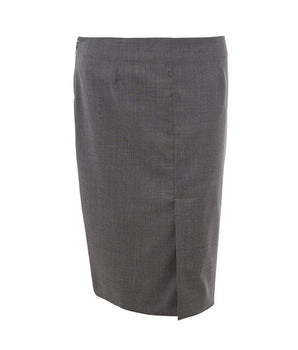 Chic gray wool pencil skirt