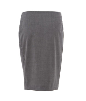 Chic gray wool pencil skirt