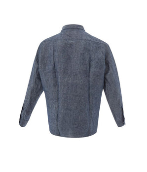 Camisa Lardini Elegante Lino Azul para Hombre