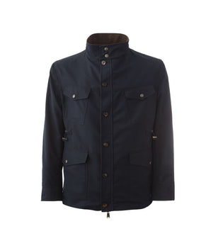 Lardini Blue Wool Coat