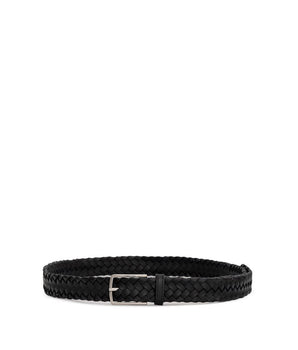 Bottega Veneta Black Leather Regular Belt