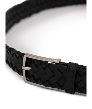 Bottega Veneta Black Leather Regular Belt