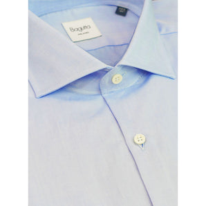 Camisa de algodón azul claro Bagutta