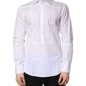 Dolce & Gabbana White Cotton Collared Dress Formal Shirt