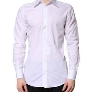 Dolce & Gabbana White Cotton GOLD Dress Formal Shirt