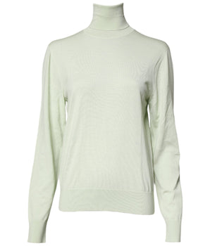 Dolce &amp; Gabbana Light Green Wool Turtleneck Pullover Sweater